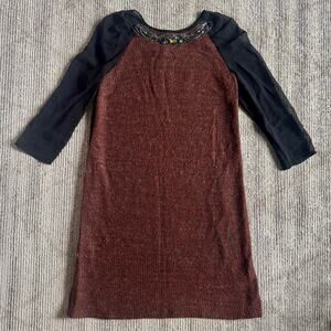 Maternal America Maternity Sweater Dress Autumn Fall Thanksgiving Womens Small